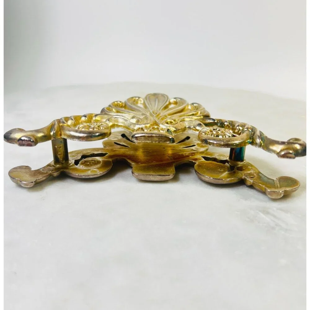 Vtg Italian Leonard Ornate Silver Plate knife‎ Rest Napkin or Mail Holder
